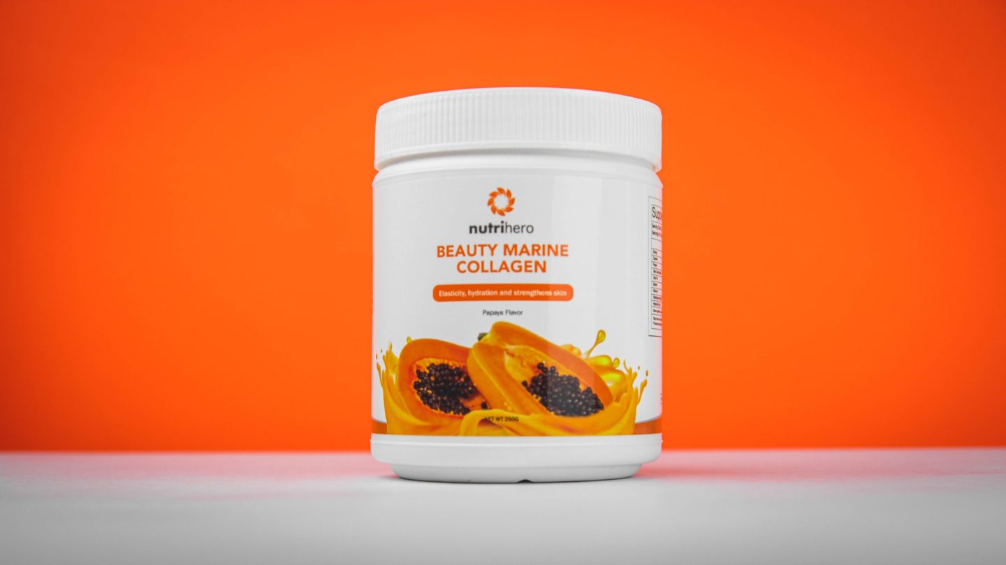 Nutrihero - Best Marine Collagen Peptides Supplement Powder with Vitamin C and Papaya